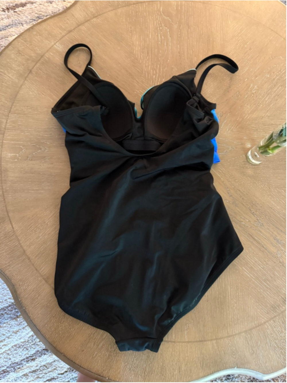 Women's Embrace Your Curves by Miracle Brands L Black Blue One Piece - Picture 3 of 4